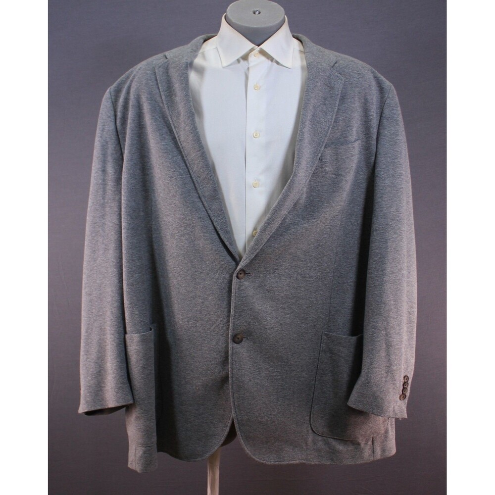 Jos A Bank Blazer Mens Tailored Fit Gray Unstructured NWT Cotton Jacket Blend 4X - Picture 11 of 12